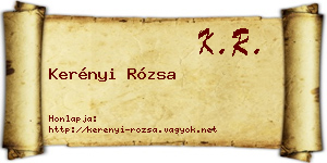 Kerényi Rózsa névjegykártya